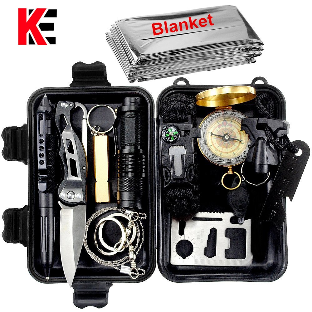 13 in 1 Camping Survival Kit Set Outdoor Travel Multifunction First aid SOS EDC Emergency Supplies 8 - Self Defence Weapon
