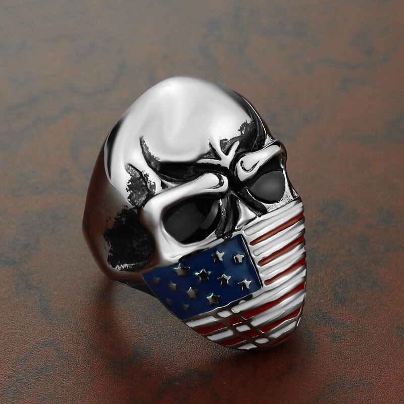 Outdoor EDC Skull American Flag Self defense Single Finger Buckle Ring Ladies Anti wolf Men s 5 3 - Self Defence Weapon