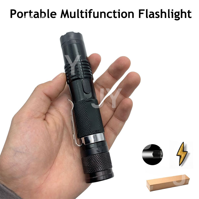 Kích thước nhỏ Đèn pin LED di động đa chức năng EDC ngoài trời Công cụ tự vệ cho phụ nữ Elec tric Vũ khí chống tự vệ