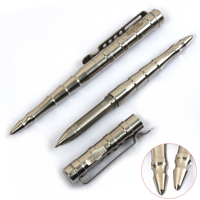Tactical Self Defense fbi police swat EDC Full Stainless Steel Glass Break Military Outdoor Pen EDC - Self Defence Weapon