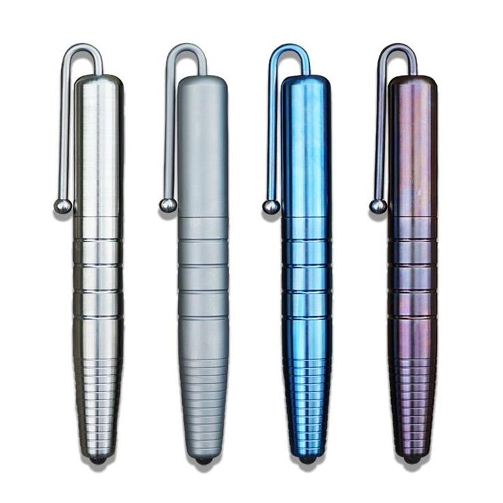 Phong cách cổ điển Handmade TC4 Titan Gel Pen với Kẹp Bút bi Cơ khí Công cụ Tự vệ EDC - Vũ khí Tự vệ