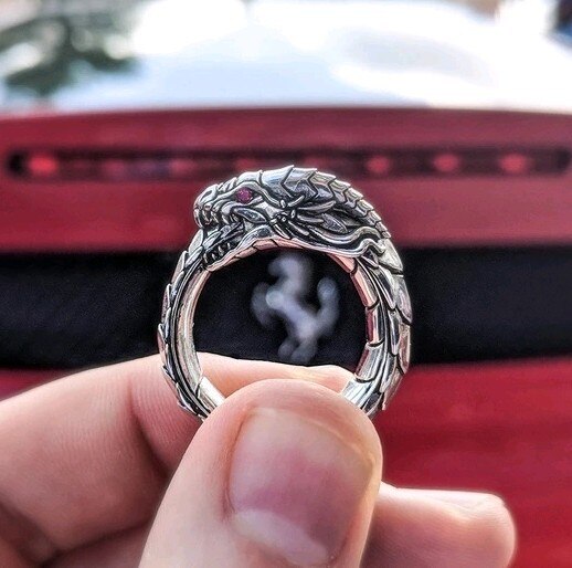 1pc Norse Mythology Dragon Nidhogg National Wind Amulet Ring Outdoor Edc Self Defense Ring 2 - Self Defence Weapon