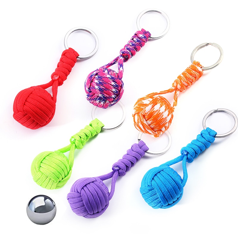 Girl self defense portable lanyard keychain outdoor safety protection personal steel ball survival weapon self defense 7 - Self Defence Weapon